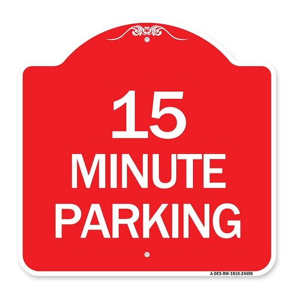 2 Hour Parking-Parking for Customers Only, Red & White Aluminum Sign, 18" x 18", RW-1818-24498